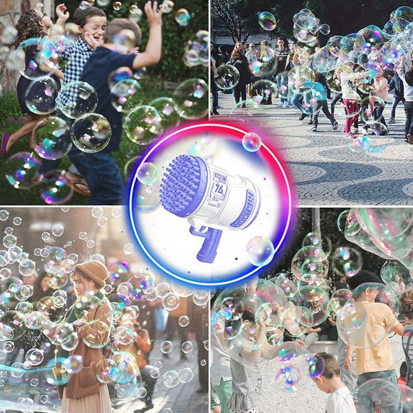 New Super Bubble Gun Machine Purple Ages 3+ Toy - Picture 2 of 6